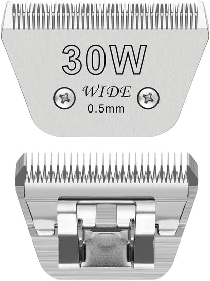 Wide Blades for Dog Grooming Blades Compatible with Andis,Oster A5,Wahl km10 Dog Clippers Stainless Steel Blades Blades for Animal Dog,Cat,Horse, (#30W(0.5mm))