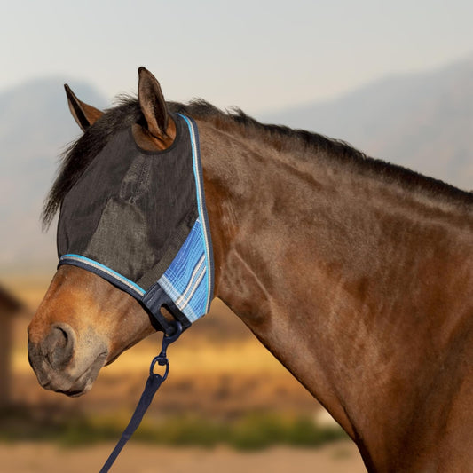 Kensington 90% UV Fly Mask CatchMask UViator - Without Ears & Forelock Freedom Web Trim Size: Medium Color: 181 - Kentucky Blue