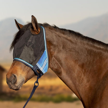 Kensington 90% UV Fly Mask CatchMask UViator - Without Ears & Forelock Freedom Web Trim Size: Medium Color: 181 - Kentucky Blue