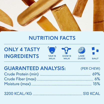 Native Pet Yak Cheese Himalayan Dog Chews - Long Lasting Dental Sticks for Small Breeds– 100% All Natural Himalayan Yak Chews for Small Dogs – Cheese Bone for Aggressive Chewers - 5 Per Pack