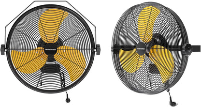 2PCS 18 Inch Wall Fan Pro Series - 4900 CFM 3 Speed High Velocity Industrial Wall Mount Fans for Commercial, Residential, Warehouse, Covered Patio, Shop, Garage, Barn, Gazebo UL Safety Listed