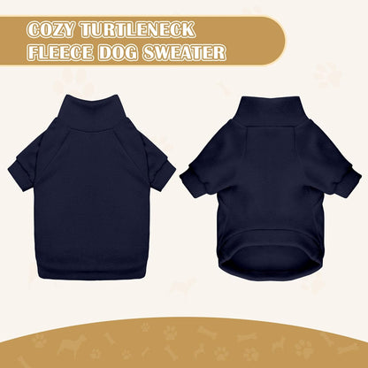 3 Pack Dog Sweater Fleece Turtleneck Soft Warm Sweatshirt Dog Sweaters for Small Dogs Puppy Sweater Boy Girl Pet(Gray+Royal Blue+Navy,XS)