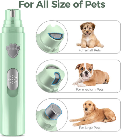 VIWIK Dog Nail Grinder, 2-Speed Rechargeable Dog Nail Trimmers for Large Medium & Small Dogs, Upgrade Professional Electric Pet Paws Grooming, Quiet Puppy Grooming Tool, for Dogs Cats