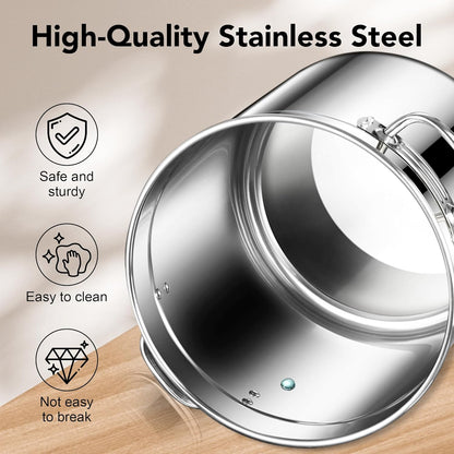 Dog Food Storage Containers, Large Stainless Steel Pet Food Storage Containers 20 lb / 9 kg to Keep Fresh, Metal Airtight Cat Food Containers With Scoop and 2 Small Containers
