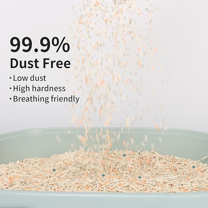 Tofu Mixed Cat Litter, Strong Clumping Kitty Litter Ultra Absorbent 2.5KG 100% Natural Tofu Litters with Bentonite, Flushable, Lightweight, Odor Control, Low Tracking, Dust-Free
