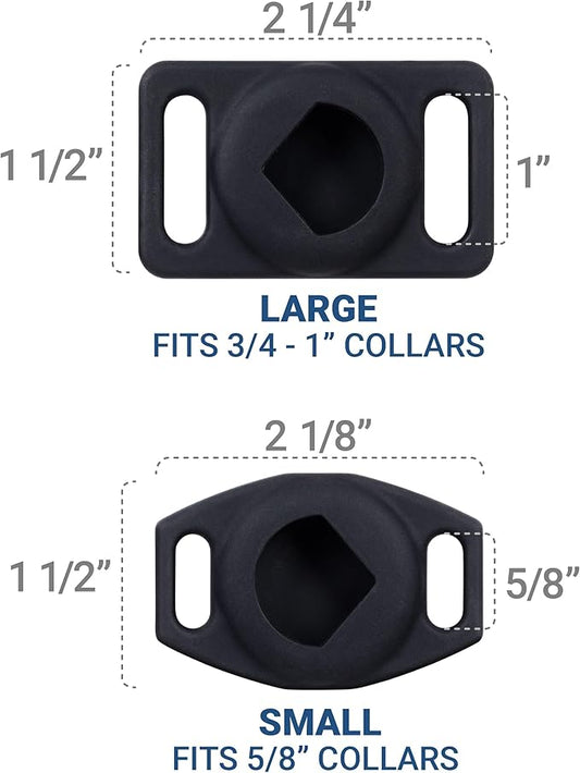 GoTags Designed for Airtag Engraved Dog Collar Holder, Personalized Airtag Case for Pet Collar, Up to 2 Lines of Custom Text, Slide On Tag for GPS Dog Tracker, Compatible with Apple iPhone, Small