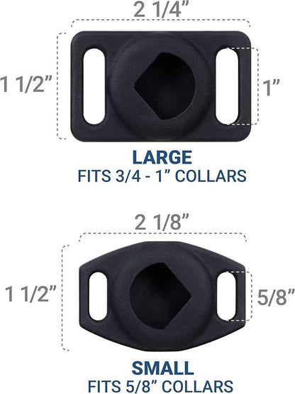 GoTags Designed for Airtag Engraved Dog Collar Holder, Personalized Airtag Case for Pet Collar, Up to 2 Lines of Custom Text, Slide On Tag for GPS Dog Tracker, Compatible with Apple iPhone, Large