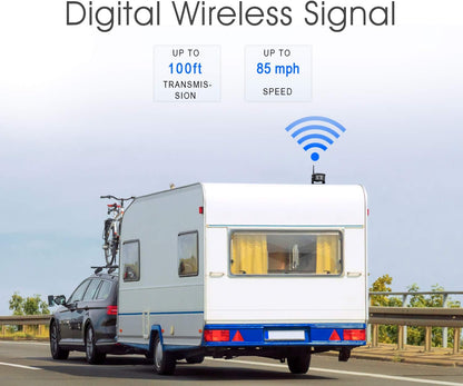 Digital Wireless Backup Camera System Kit, IP69 Waterproof Wireless Rear View Camera + 7’’ LCD Wireless Reverse Monitor for RV/Truck/Trailer/Bus/Camper/5th Wheel (W01-7 inch)