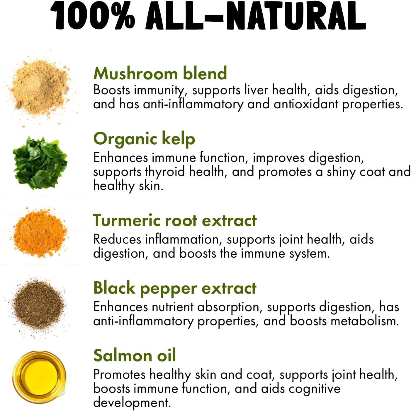 Mushroom Complex Treats for Dogs with Reishi, Shiitake, and Turkey Tail Mushrooms for Cognition and Immune Boosting Supports Digestive Health and Reduces Inflammation DHA EPA Turmeric Kelp 30 Chews