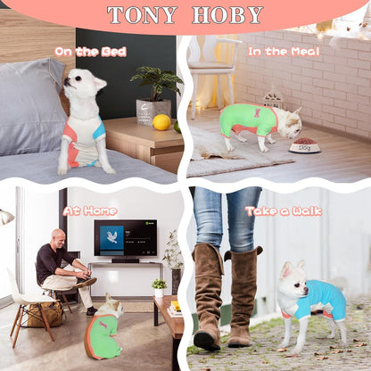 TONY HOBY Dog Pajamas, Male Dog Pajamas Thermal Jumpsuit, Fashion Clashing Color Pet Clothes for Small Medium Dogs (Brown&Orange, Boy, XL)