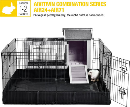 Aivituvin Rabbit Pen Indoor Bunny Pet Playpen Large Guinea Pig Outdoor Exercise Run Pet Enclosure-Playpen ONLY