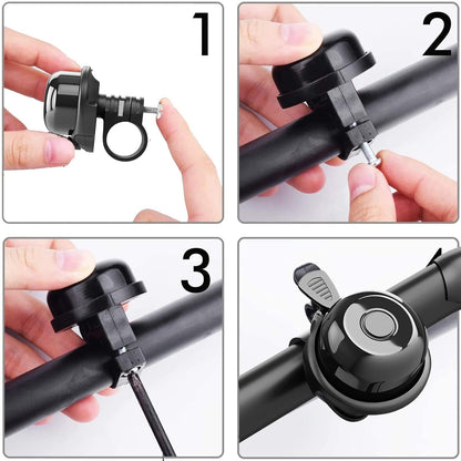 2 Pack Classic Bike Bell, Bicycle Bell Loud Crisp Clear Sound Bicycle Bike Bell City Bike BMX Bike Sports Bike for Adults Kids Right Hand/Left Hand Use