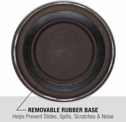 Loving Pets Bella Dog Bowls- Stainless Steel Dog & Cat Bowls - Spill Proof Dog Food Bowl, Cat Bowl, Puppy Essentials & Pet Supplies Great for Home & Travel (X-Large 65-100lbs, Espresso)