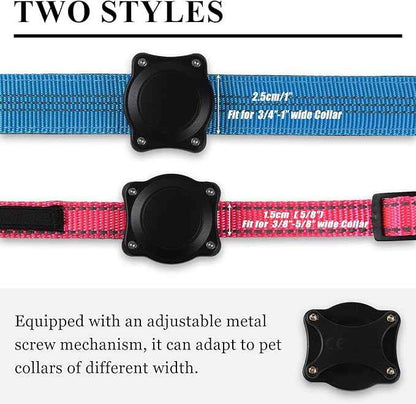Compatible with Airtag Dog Collar Holder|IP68 Waterproof Airtag Case for 5/8'-1" Width Collars|Adjustable Metal Screw Airtag Holder|Perfect for Pet Tracking