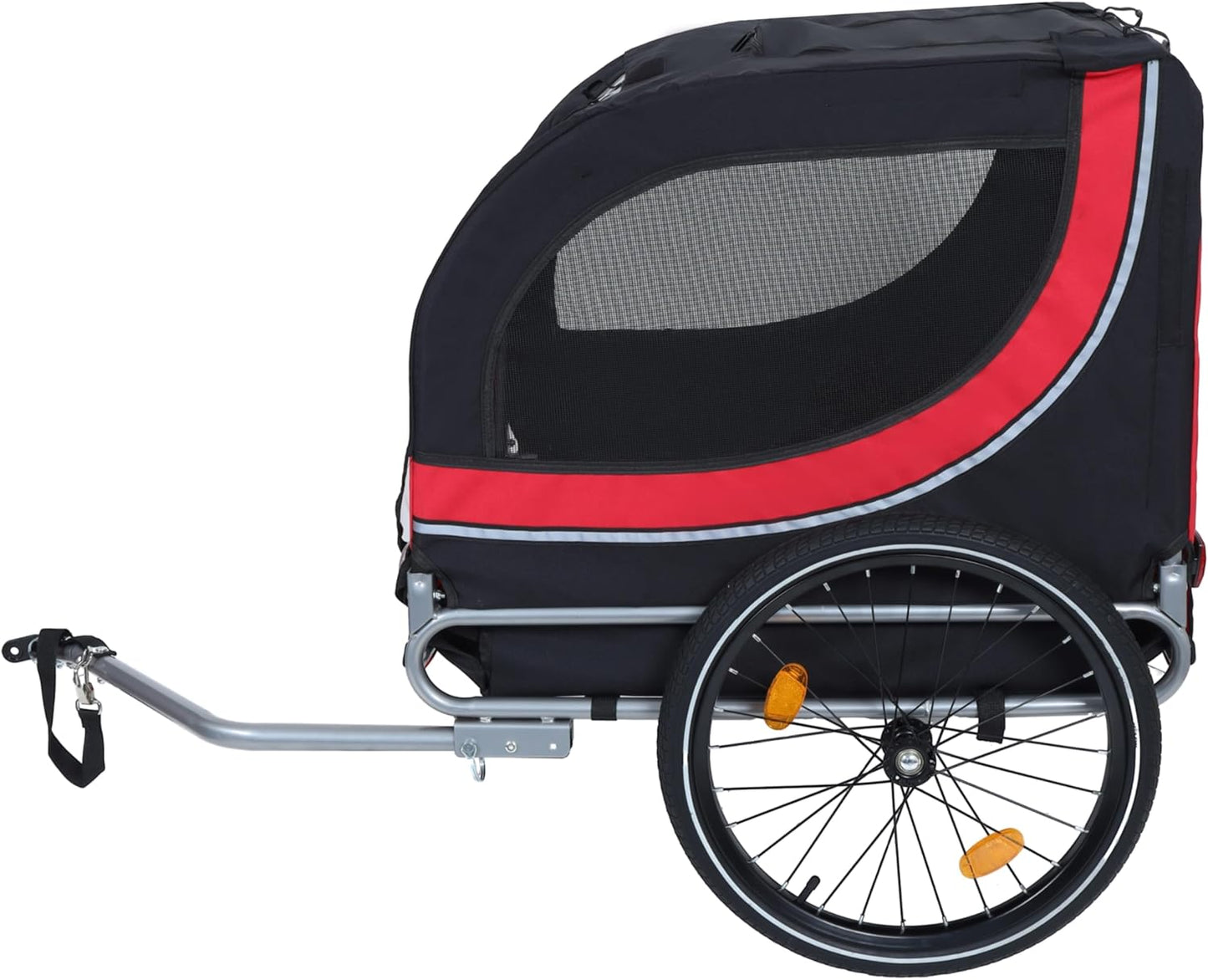 Blue-Grey Large Folding Bike Trailer for Dogs – Heavy-Duty Steel Frame, 66LB Capacity Pet Carrier for All-Terrain Cycling, Jogging & Camping Adventures! - Pawvie