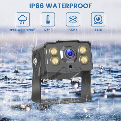 Hikity HD 1080P Backup Camera 7 Inch Monitor Kit Vehicle Night Vision Waterproof Rear View Camera Reverse Monitor for Truck,RVs,Bus, Trailer (9V-36V)