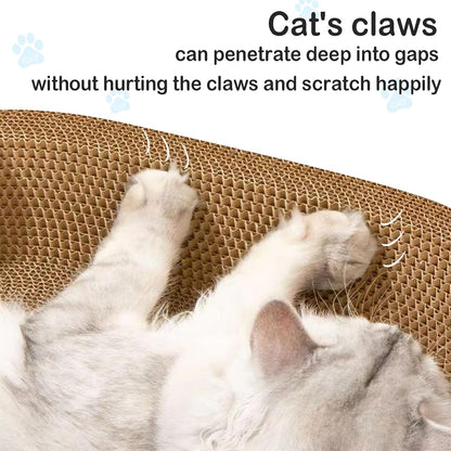 Cat Scratcher, 2pcs-23.6x14.9 inches Large Cat Scratching Board, Cardboard Cat Scratchers for Indoor Cats, Oval Cat Scratch Pad Bed with Catnip