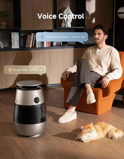 ‌Dreame Pet Air Purifier, 1346 ft² for Home Large Room, NeverChange 5.4-Year Filters for Odor Purification, 360° Visual Collection of Hair, ‌Pet-Friendly Design, APP & Voice Control, AP10-Gold