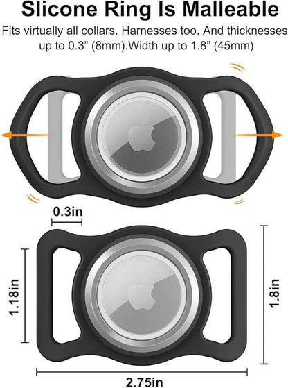 for Airtag Dog Collar Holder - Waterproof Dog Collar Holder for AirTag, Silicone Air Tags Case for Medium to Large Dog Collar