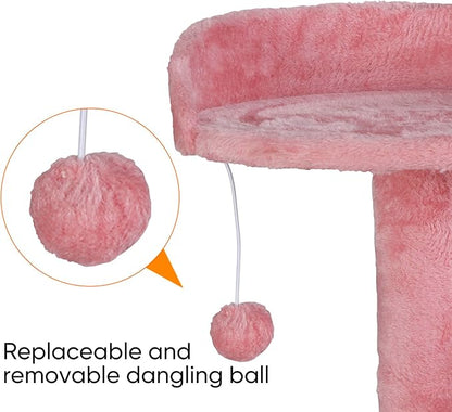 Nova Microdermabrasion 54 in Cat Tree Tower for Indoor Cats Multi-Level Cat Condo Cat Bed Furniture with Scratching Post Kittens Activity Center (Pink)