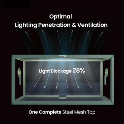 50 Gallon Bearded Dragon Tank, Reptile Enclosure for Easy Maintenance, Front Opening Reptile Tank with Top Screen Ventilation & Glass Sliding Door 36''x18''x18''