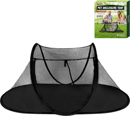 Cat Tent Outdoor, Pet Enclosure Tent Suitable for Cats and Small Animals, Indoor Playpen Portable Exercise Tent with Carry Bag（Black）