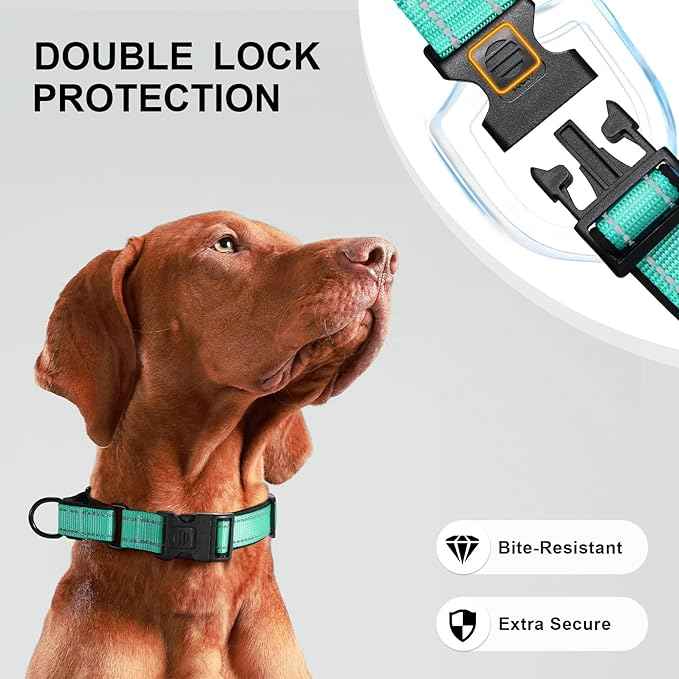 Airtag Dog Collar with Martingale Design, IP68 Waterproof Air Tag Collar Holder, Adjustable Reflective Soft Padded Nylon Dog Collar for Large Medium Small Dogs