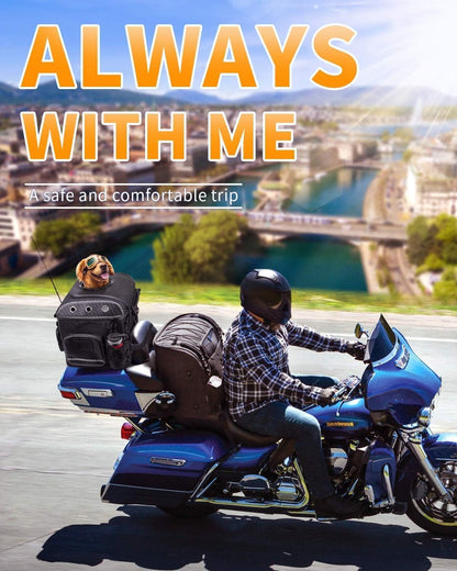 KEMIMOTO Motorcycle Dog/Cat Carrier Bags Pet Voyagers for Street Glide Road King with Passenger Seat Sissy Bar or Luggage Rack Touring Trike Models