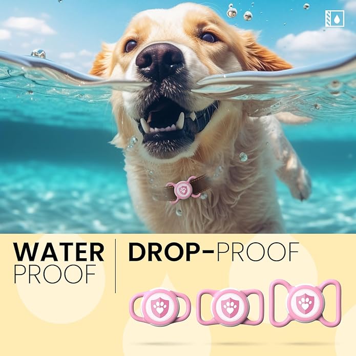 Waterproof AirTag Dog Collar Holder for Apple AirTag QR Code