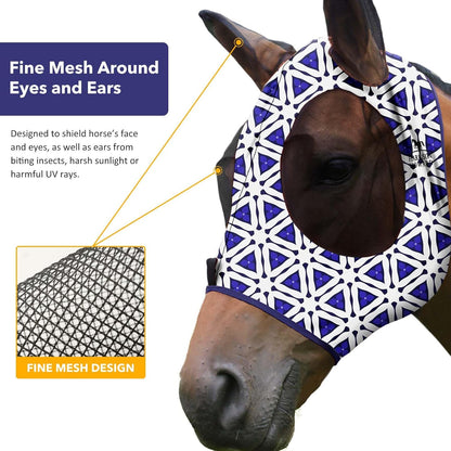 Harrison Howard Super Comfort Stretchy Fly Mask Large Eye Space with UV Protection Soft on Skin with Breathability Magic Prism Cob (Medium)