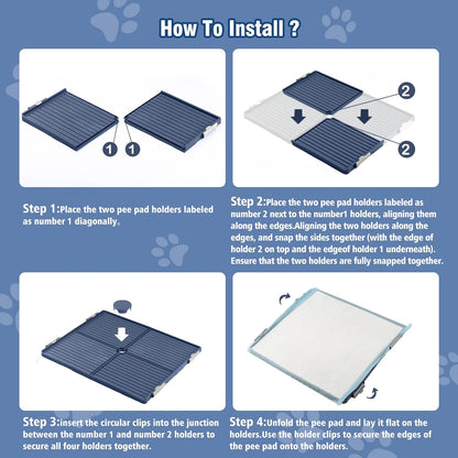 TIMINGILA Puppy Pads& Holder Set, 20-Count 30"x36" Super Absorbent Disposable Pads – Ideal for Pet Potty Trays, Extra Large Leak-Proof Design for Puppies, Dogs, and All Breeds