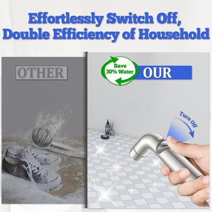 Dog Shower Attachment Metal, YDmeet Pet Shower Attachment for Fast and Clean Pet Bathing and Dog Washing, Brass Shower diverter, Adjustable Pet Shower Sprayer, 8 ft Hose and Shower Holder, Brushed