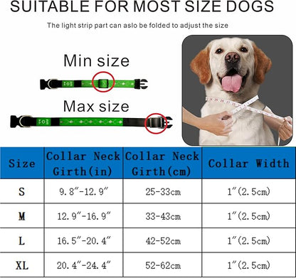 LED Dog Collar with AirTag Holder and Custom ID Tag, 15 Light Modes, Waterproof, Multiple Colors (PINK, S(7.87-11.8"))