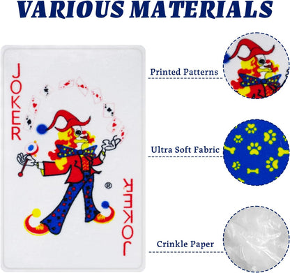 15PCS Funny Poker Dog Toys- Plush Interactive Toys with Crinkle Paper for Small, Medium Puppies- Fun Novelty Play- Cool Stuffed Gifts for Dog Birthday(Black)