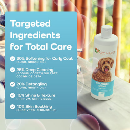 Sensitive Care -Tangle-Free-Silky Shine Softening and detangling Shampoo, Delicate Coat Clean & Odor Control Shampoo – Advanced Shine Formula for Dogs (Doodle & Poodle, 16 Fluid Ounces)