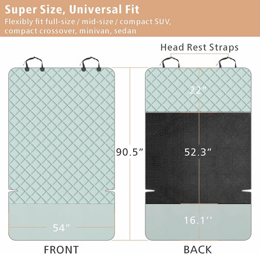 F-color SUV Cargo Liner for Dogs, Water Resistant Pet Cargo Cover Dog Seat Cover Mat for SUVs Sedans Vans with Bumper Flap Protector, Non-Slip, Large Size Universal Fit, Grey - Pawvie