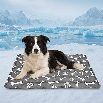 Cooling Pad for Large Dog,Instant Pet Cool Mat,Comfortable Cool Pet Mat for Cat.Portable Dog Bed for Summer. Suitable for Outdoor Summer Crate Pad.Long Time Cooling.Bone(Size-XL 23.6 * 35.4in)