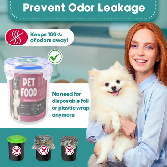 REFLYING Canned Cat Food Storage Lids,Reusable Airtight Can Cover Pet Food Sealer - Keeps Cat Food Storage Can Fresh, Cat Food Container Eliminates Odor, Easy To Use With SUS 304 Spoon,Can Opener