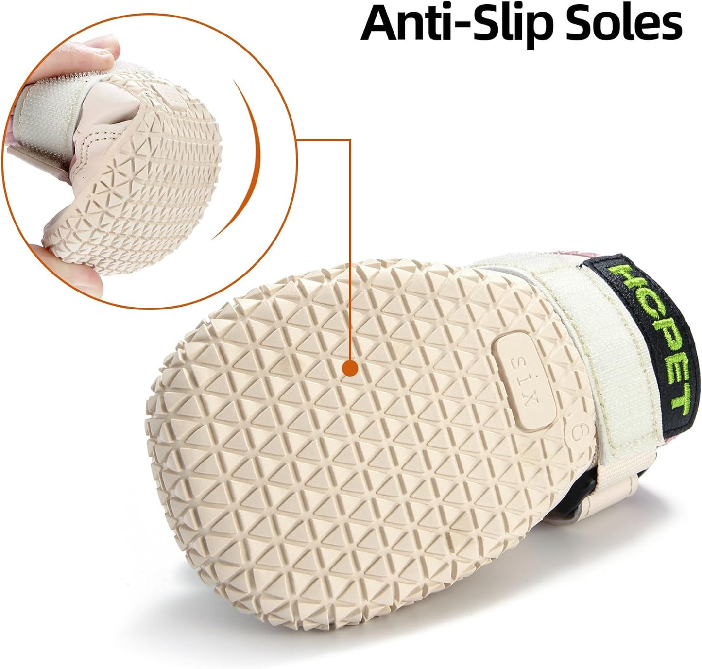 Hcpet Dog Boots for Large Dogs, Dog Shoes for Hot Pavement Winter Snow, Paw Protector Dog Booties Designed for Comfort and Breathability, Outdoor Booties for Small Medium Dogs for Hiking Pink Size 1