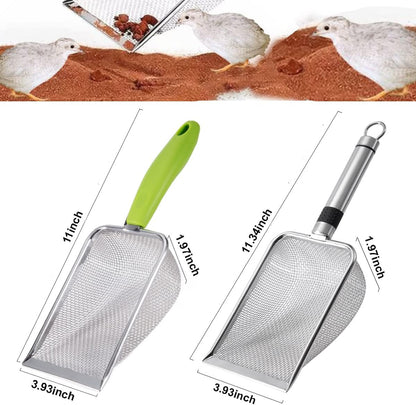 4PCS Reptile Scooper,Litter Cleaner Corner Scoop, Reptile Sand Fine Mesh,Cat Little Scoop, Bearded Dragon Sand Shovel,Pet Poo Shovel Scooper (4PCS Shovels)
