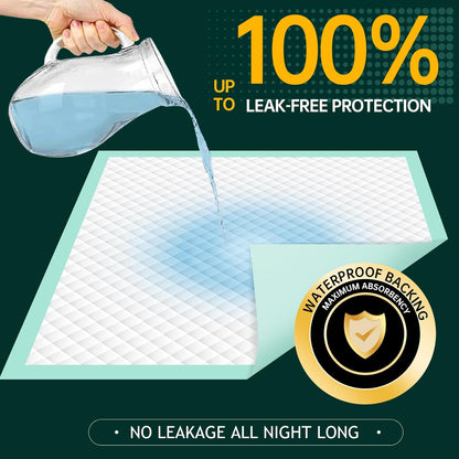 Disposable Bed Pads 40"X40" Extra Large Pee Pads for Incontinence 140 Gram Heavy Duty Super Absorbent Underpads Waterproof Chucks Pads for Adults, Elderly or Pets [100x100CM, 25pcs]