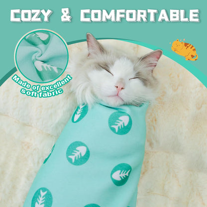Supet Cat Wrap for Cutting Nails, 2025 Self-Adherent Cat Grooming Wrap, Anti-Escape Calming Cat Swaddle Wrap for Medicine, Nail Clipping, Teeth Brushing, Ear Cleaning