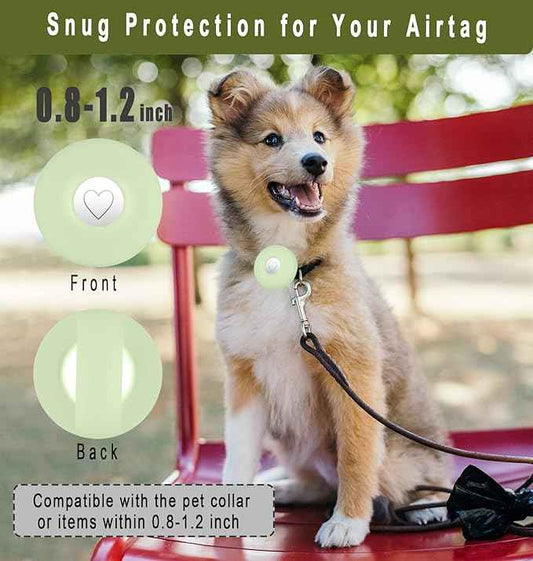 for Airtag Holder for Dog Collar, Cibaabo Silicone Air Tag Case Cover Compatible with Apple Airtags for 0.8-1.2inch Cat Pet Collar Harness Loop