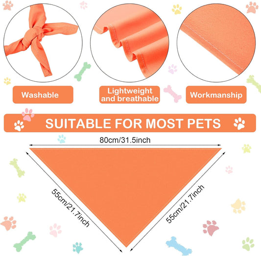 Frienda 12 Pcs Plain Dog Bandanas Blank Puppy Adjustable Triangle Solid Color Dog Bandanas Multicolor Puppy Scarf Heat Transfer Washable Handkerchief(80 x 55 x 55 cm,Basic Color)