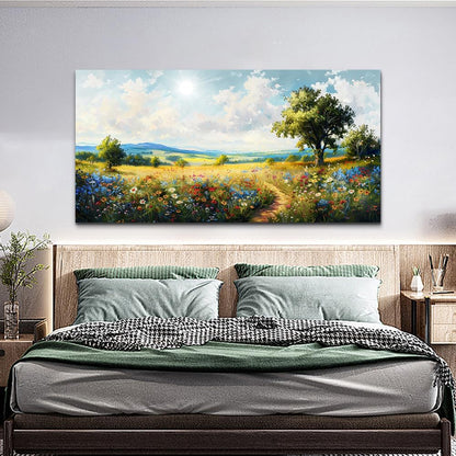 hyidecorart Nature Field Scenery Abstract Painting Large Wall Art For Living Room Bedroom Wall Decor Pictures Artworks Modern Wall Decorations For Office Canvas Prints Home Art Decor 24"X 48"