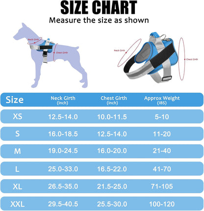Bolux Dog Harness, No-Pull Reflective Dog Vest, Breathable Adjustable Pet Harness with Handle for Outdoor Walking - No More Pulling, Tugging or Choking
