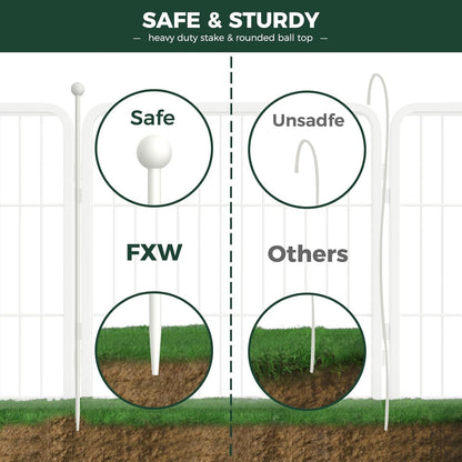 FXW Rollick Unleashed Dog Playpen for Indoor, Yard, RV Camping, 45 inch 16 Panels for Large Dogs, White│Patented