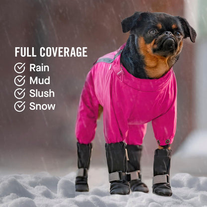 Canada Pooch Dog Winter Boots - Paw Protection, Anti-Slip Dog Shoes with Reflective Strap, Easy On for Small Medium Large Dog Booties - Black, Size 6