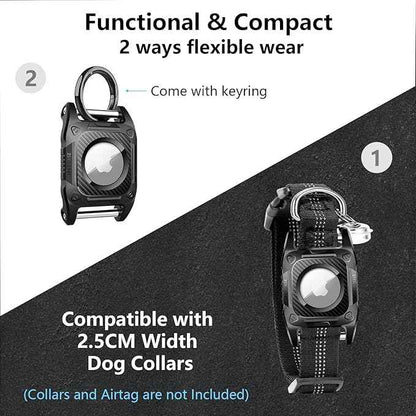 ETACCU Airtag Dog Collar Holder | Airtag Dog Waterproof - Airtag Holder for Dog Collar with Removable Metal Loop, Sturdy TPU, Lightweight, Compact Size (2)