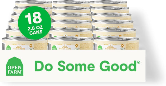 Open Farm Canned Cat Food, Paté for Complete & Balanced Nutrition, Grain-Free and Legume-Free Wet Cat Food, Harvest Chicken Recipe, 2.8oz Cans (Case of 18)